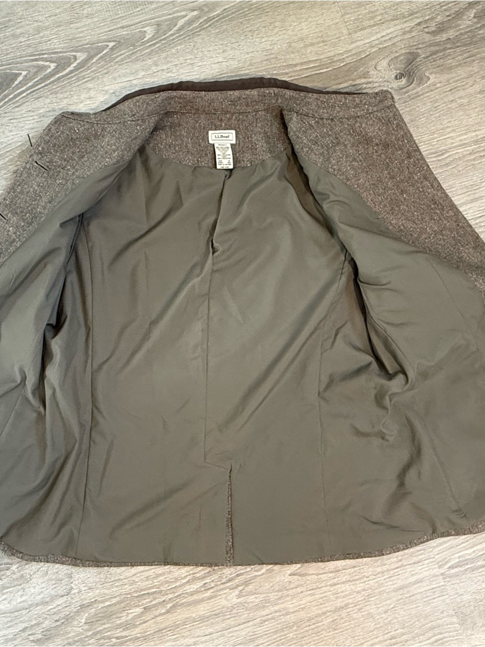 Vintage L.L. Bean Wool Blend Button Front Jacket with Silk Y2K - Suede accents - Picture 4 of 6